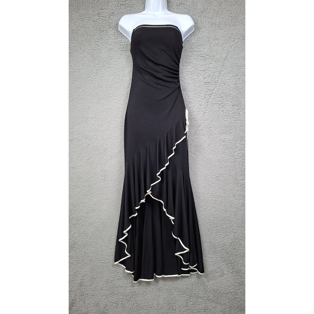 NEW City Triangles VTG Y2K Ruched Asymmetric Ruffle Whimsical Fairy Maxi Dress M